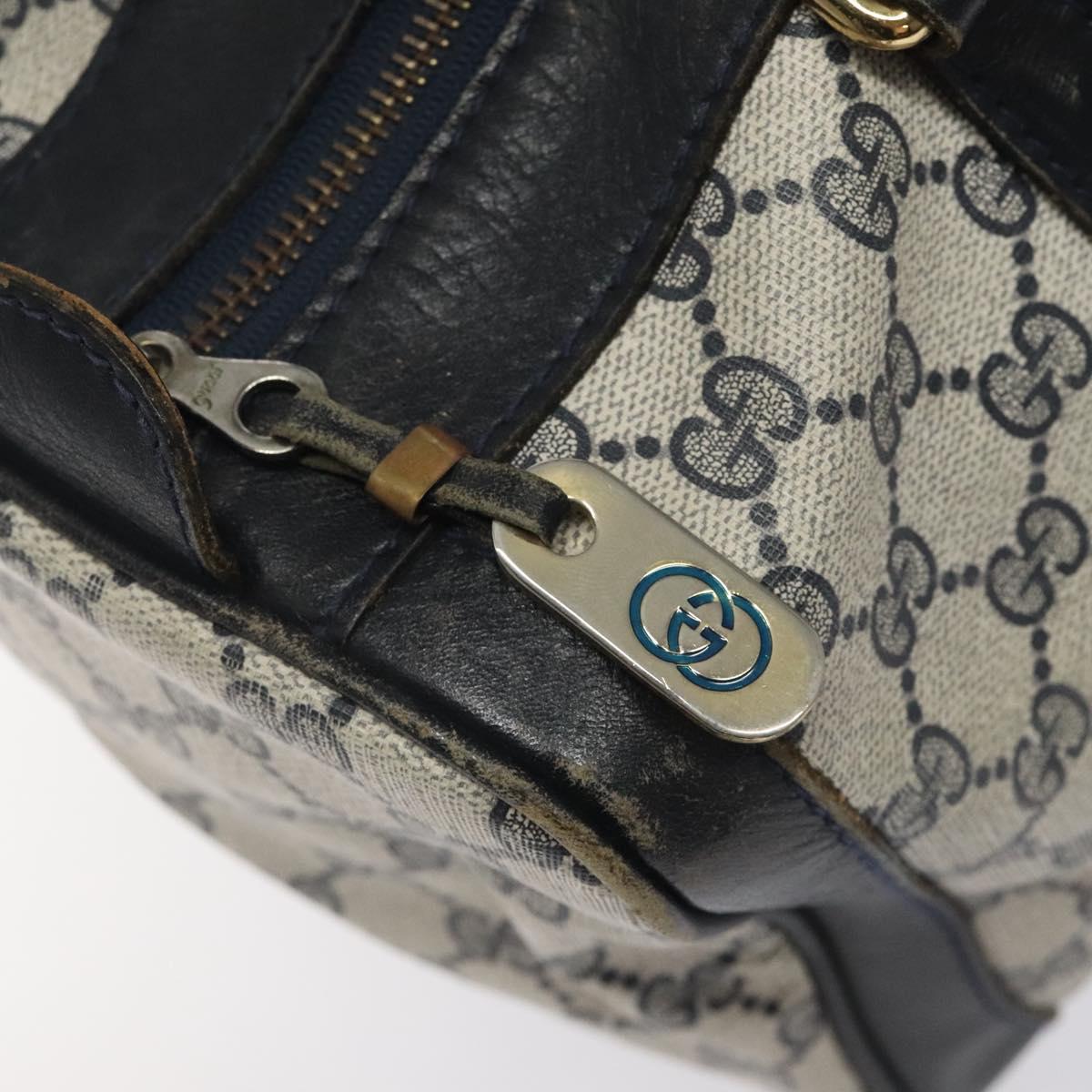 GUCCI GG Supreme Sherry Line Hand Bag PVC Old model Navy Red Auth 117607