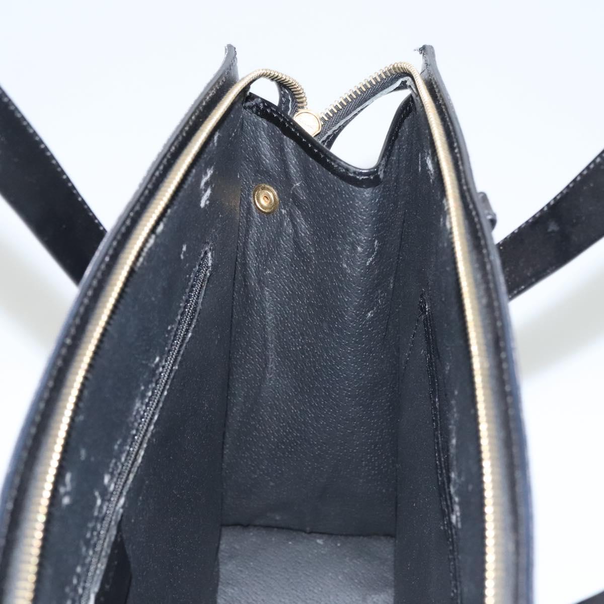 CELINE Macadam Canvas Hand Bag PVC Leather Brown Gold Auth 117630