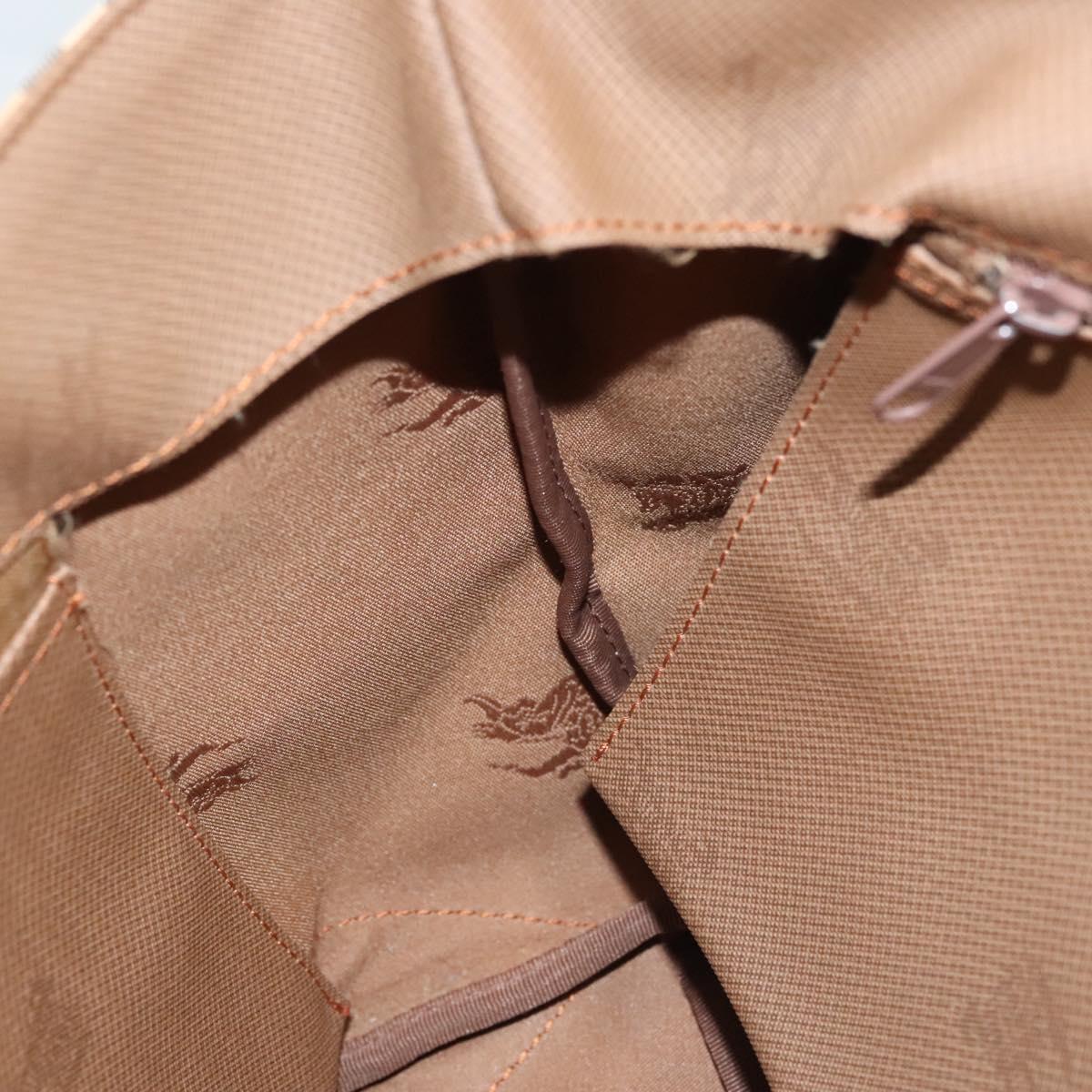 Burberrys Nova Check Hand Bag Canvas Beige Gold Auth 117637