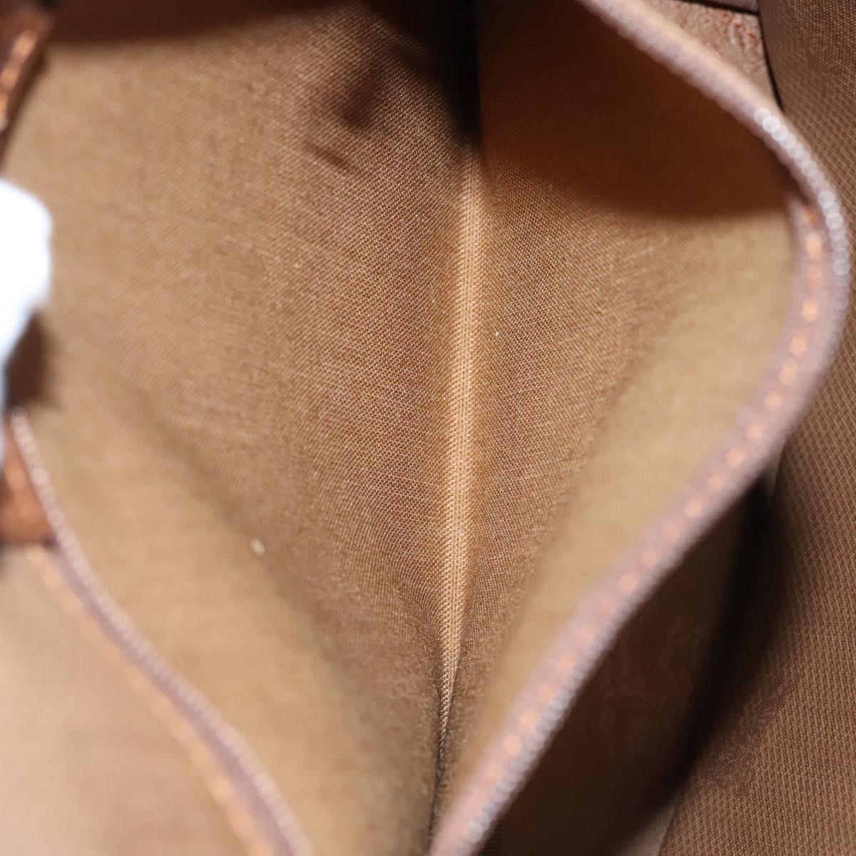 Burberrys Nova Check Hand Bag Canvas Beige Gold Auth 117637