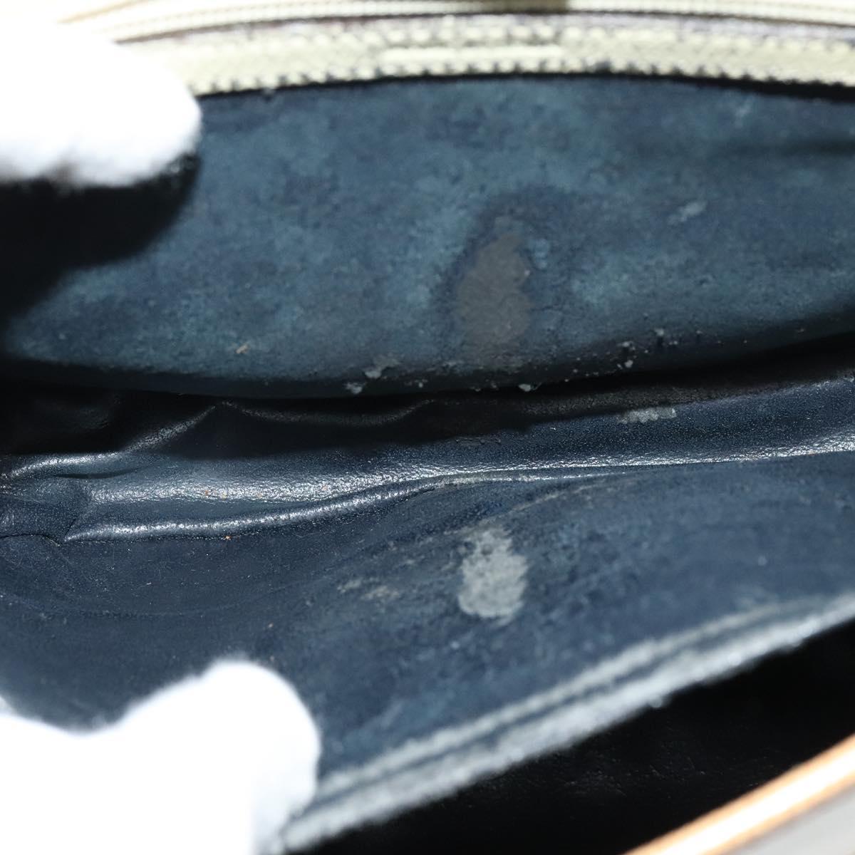 LOEWE Anagram Shoulder Bag Leather Beige Brown gold Auth 117638