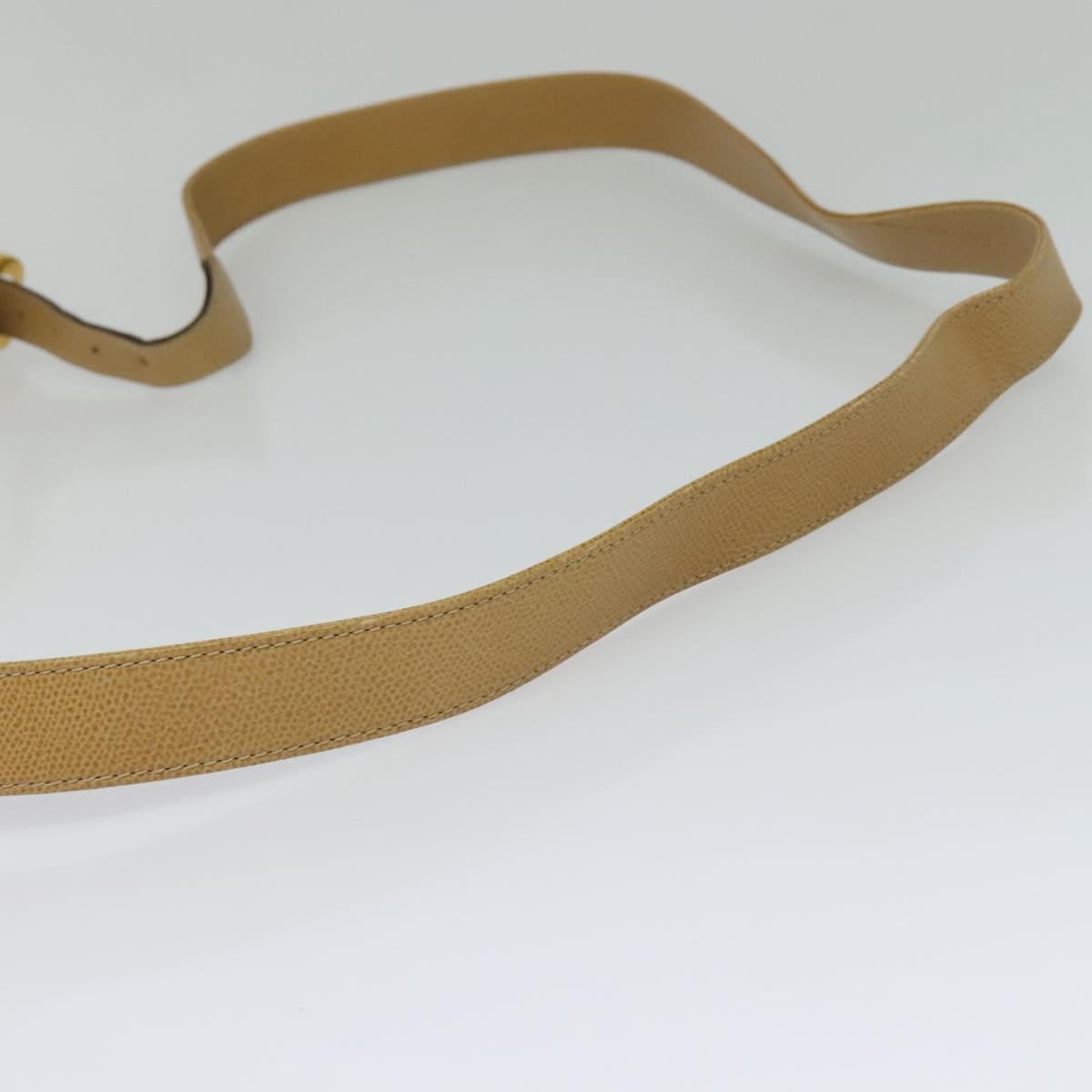 LOEWE Anagram Shoulder Bag Leather Beige Brown gold Auth 117638