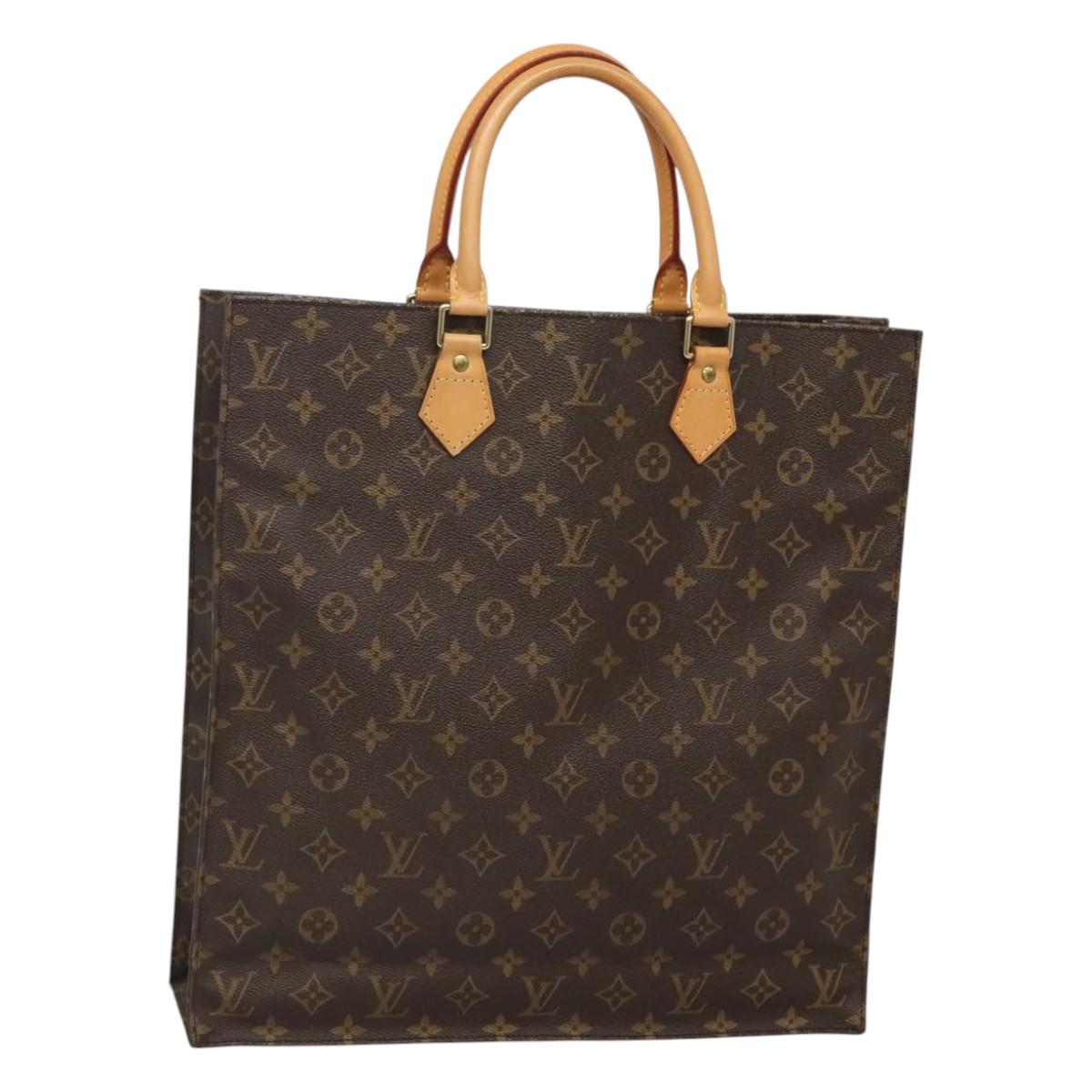 LOUIS VUITTON Monogram Sac Plat Hand Bag M51140 LV Auth 117646