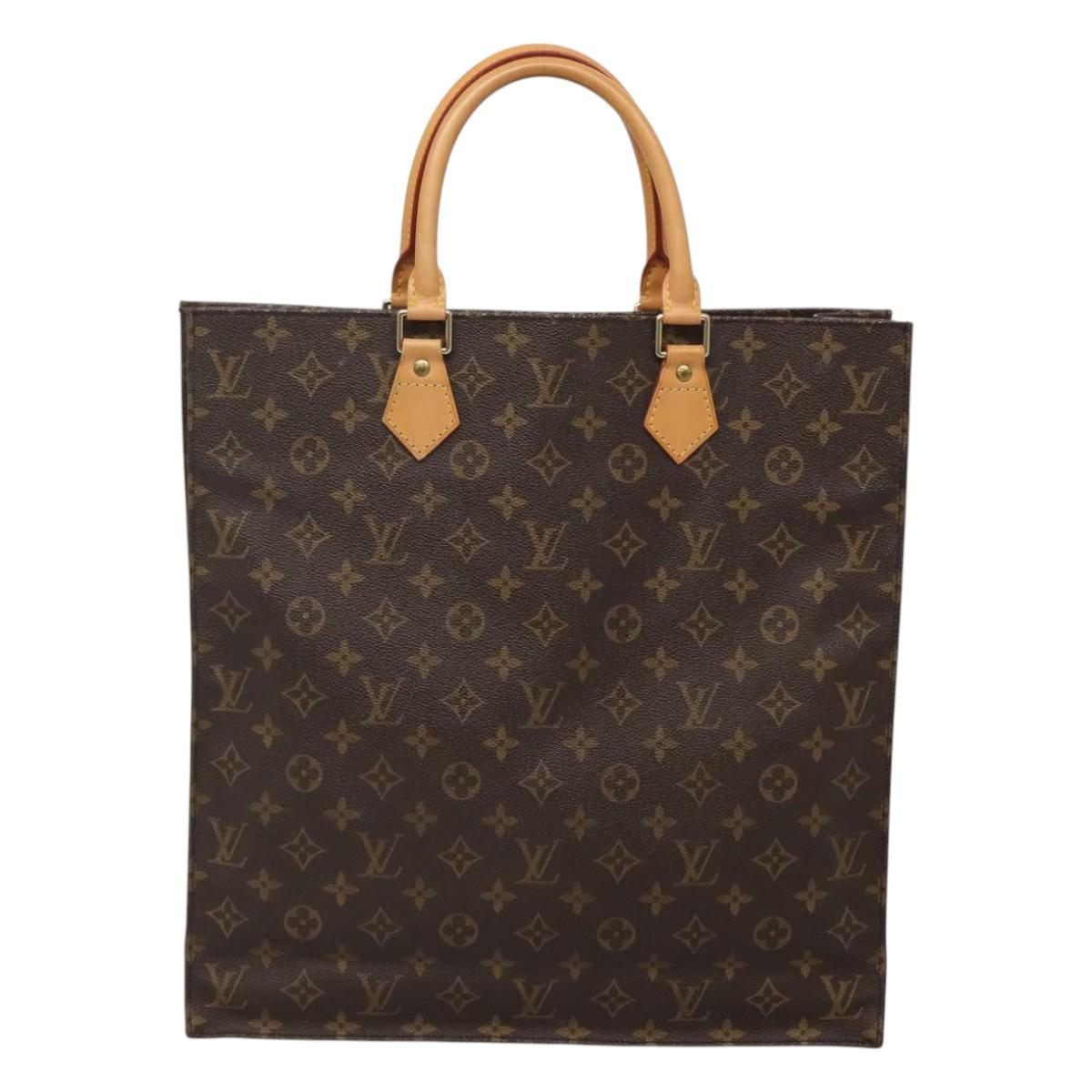 LOUIS VUITTON Monogram Sac Plat Hand Bag M51140 LV Auth 117646