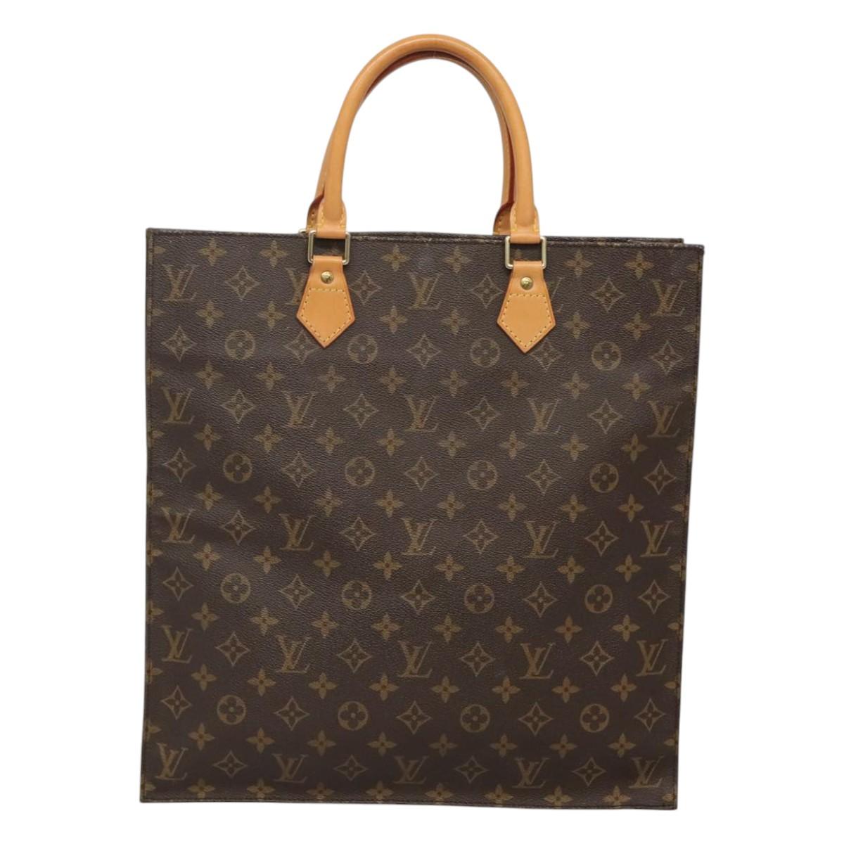 LOUIS VUITTON Monogram Sac Plat Hand Bag M51140 LV Auth 117646