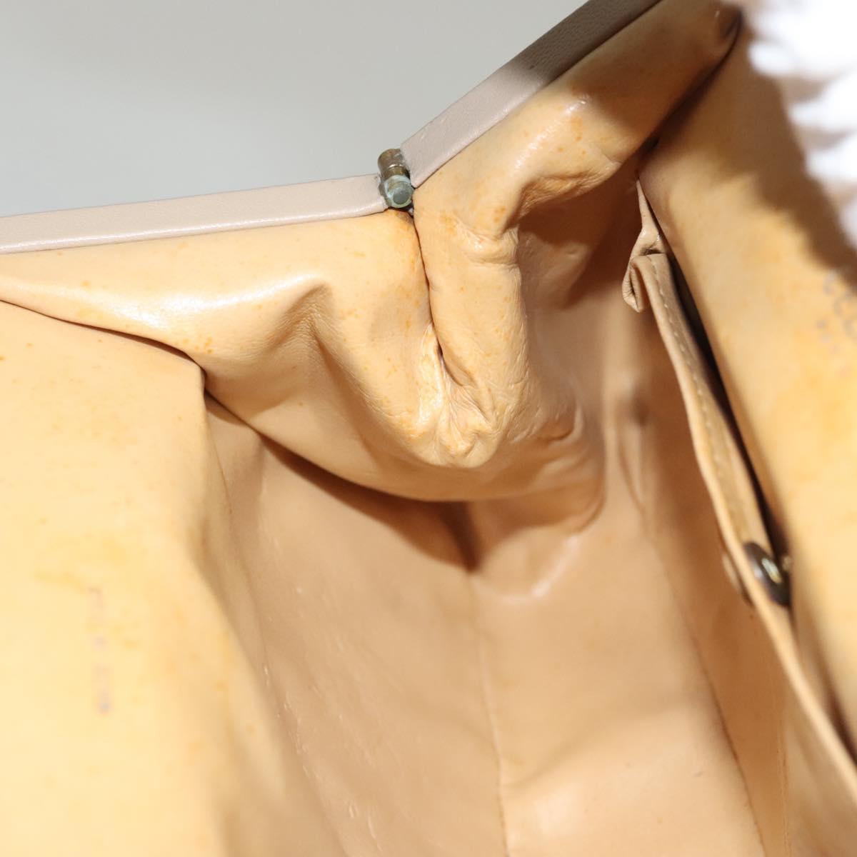 CELINE Hand Bag Leather Beige Auth 117663