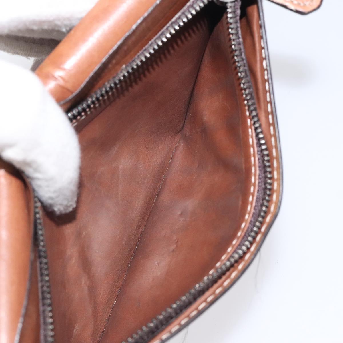 Berluti Calligraphy Long Wallet Leather Brown Auth 117665