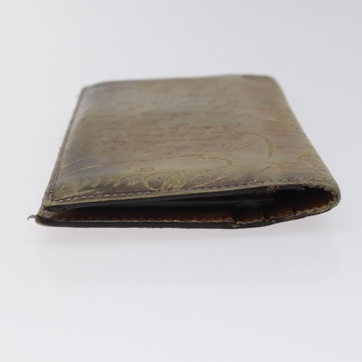 Berluti Calligraphy Long Wallet Leather Brown Auth 117665