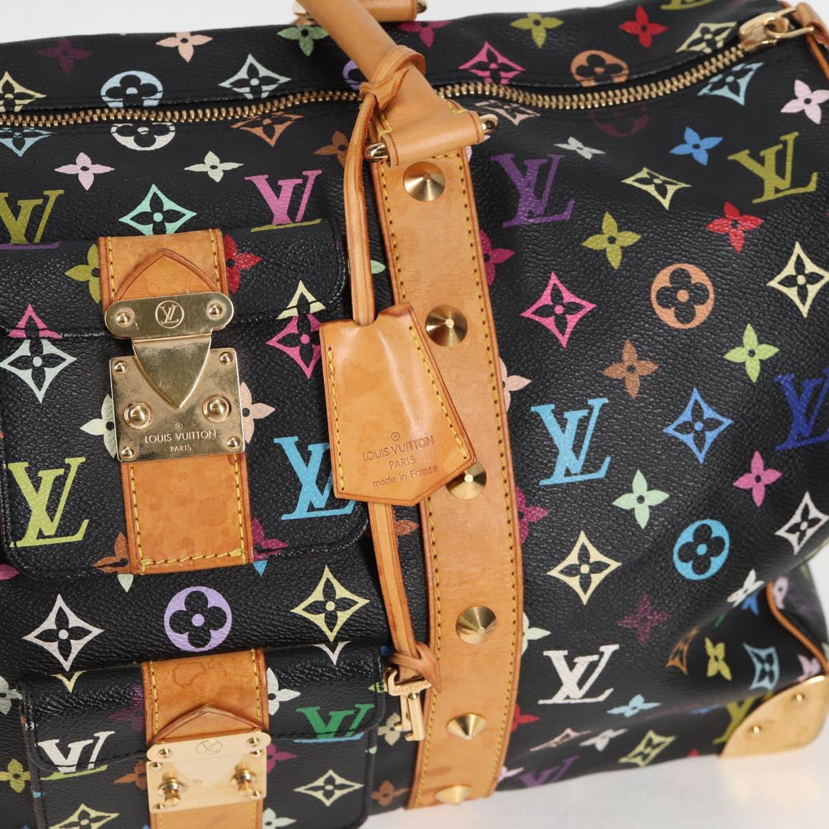 LOUIS VUITTON Monogram Multicolor Keepall 45 Bag Black M92640 Auth 117676V