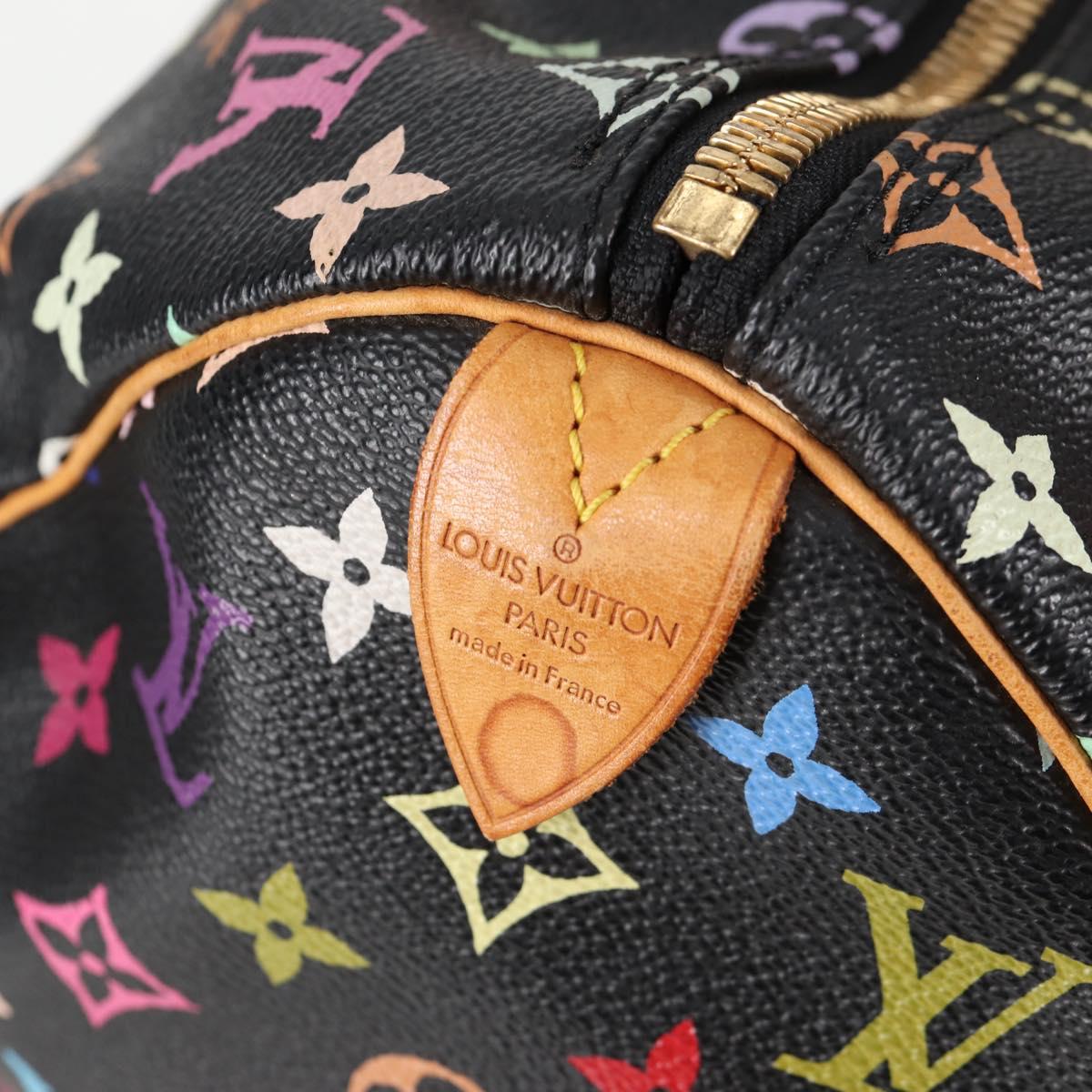 LOUIS VUITTON Monogram Multicolor Keepall 45 Bag Black M92640 Auth 117676V