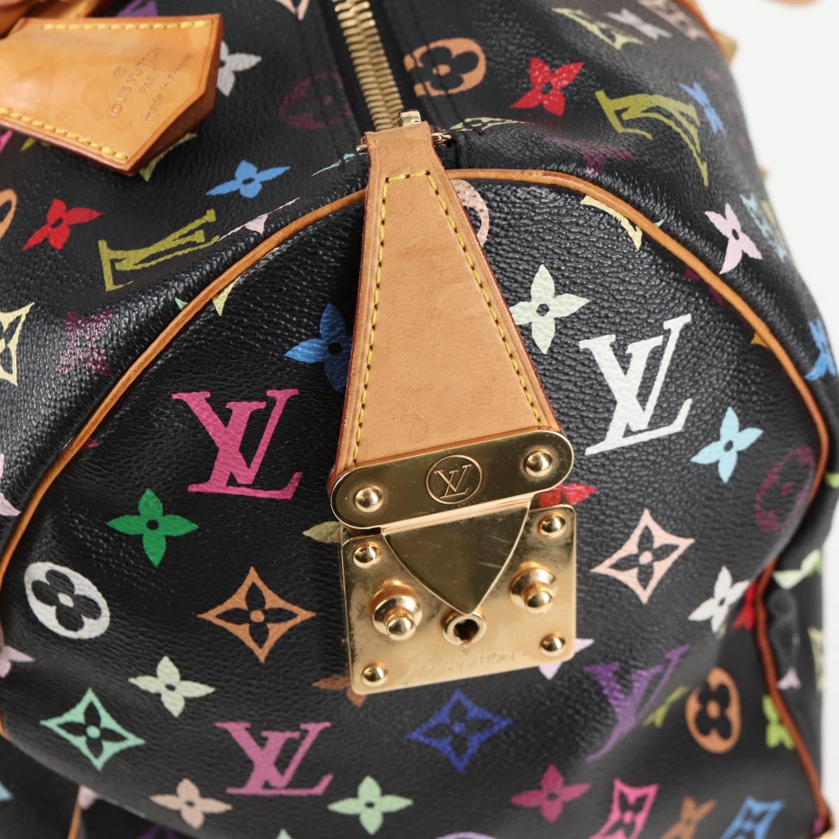 LOUIS VUITTON Monogram Multicolor Keepall 45 Bag Black M92640 Auth 117676V