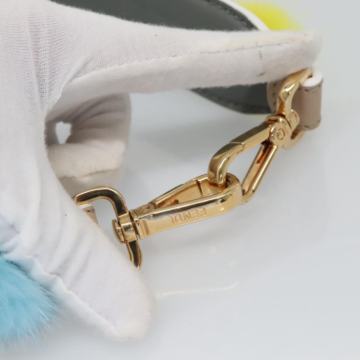 FENDI Shoulder Strap Leather Multicolor Auth 117678
