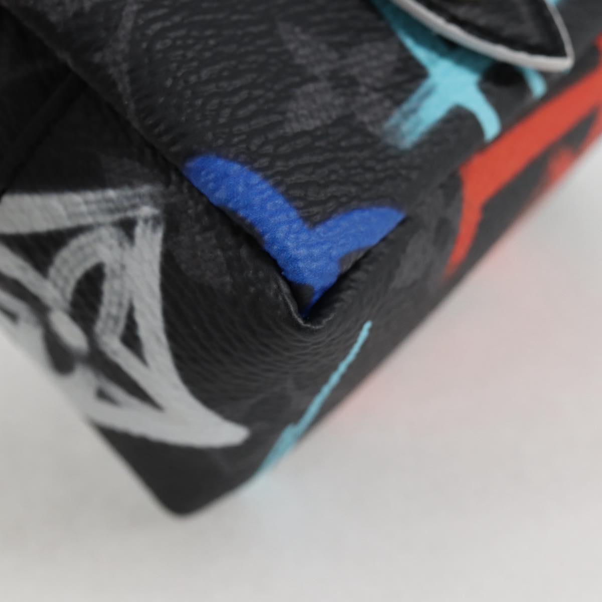 LOUIS VUITTON Eclipse Graffiti Porte Cle Squared Pouch M00969 Auth 117679AM