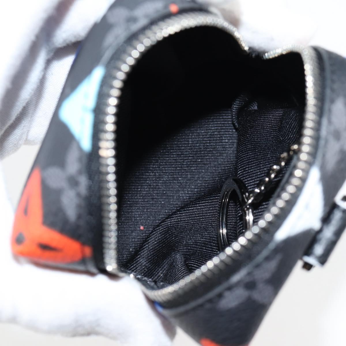 LOUIS VUITTON Eclipse Graffiti Porte Cle Squared Pouch M00969 Auth 117679AM