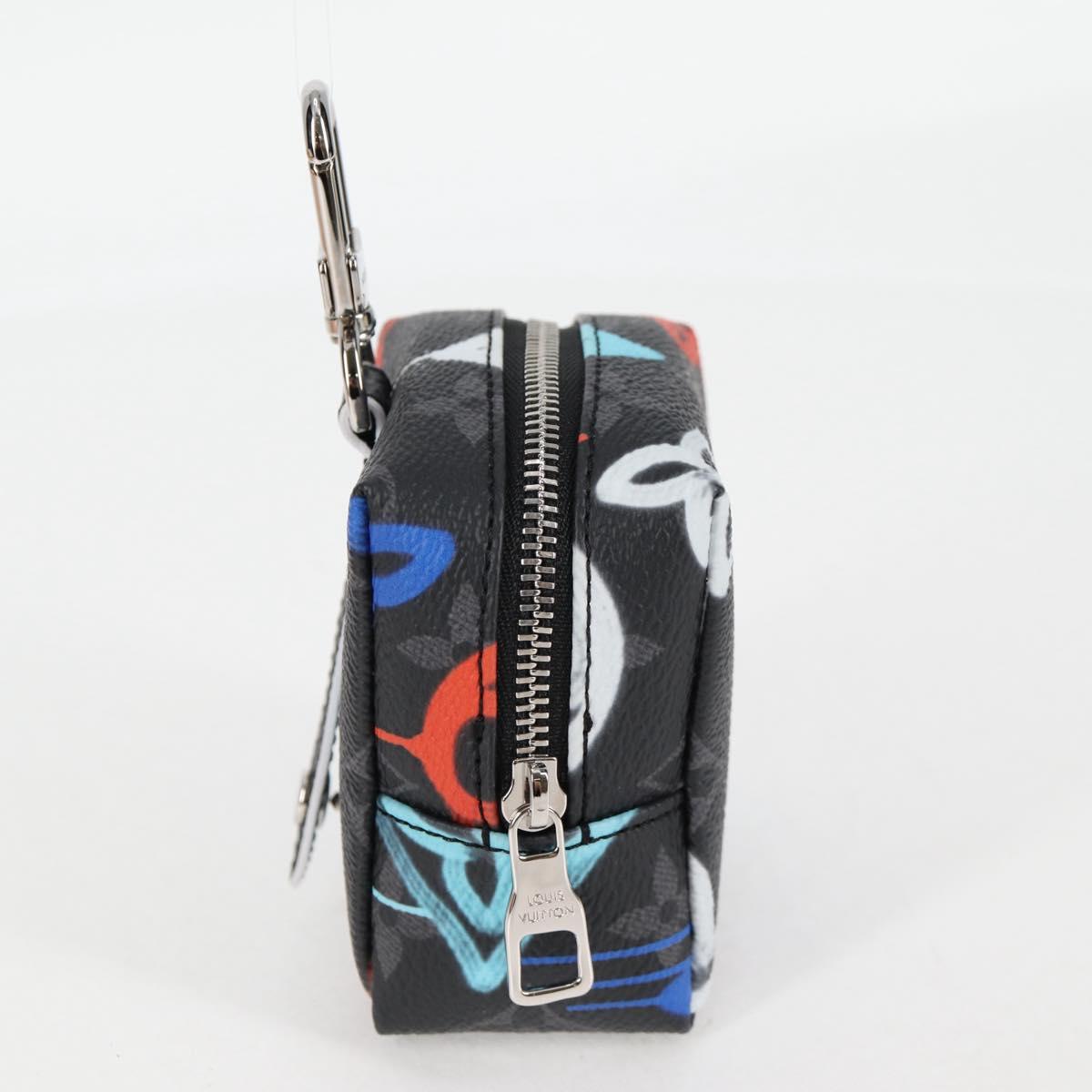 LOUIS VUITTON Eclipse Graffiti Porte Cle Squared Pouch M00969 Auth 117679AM