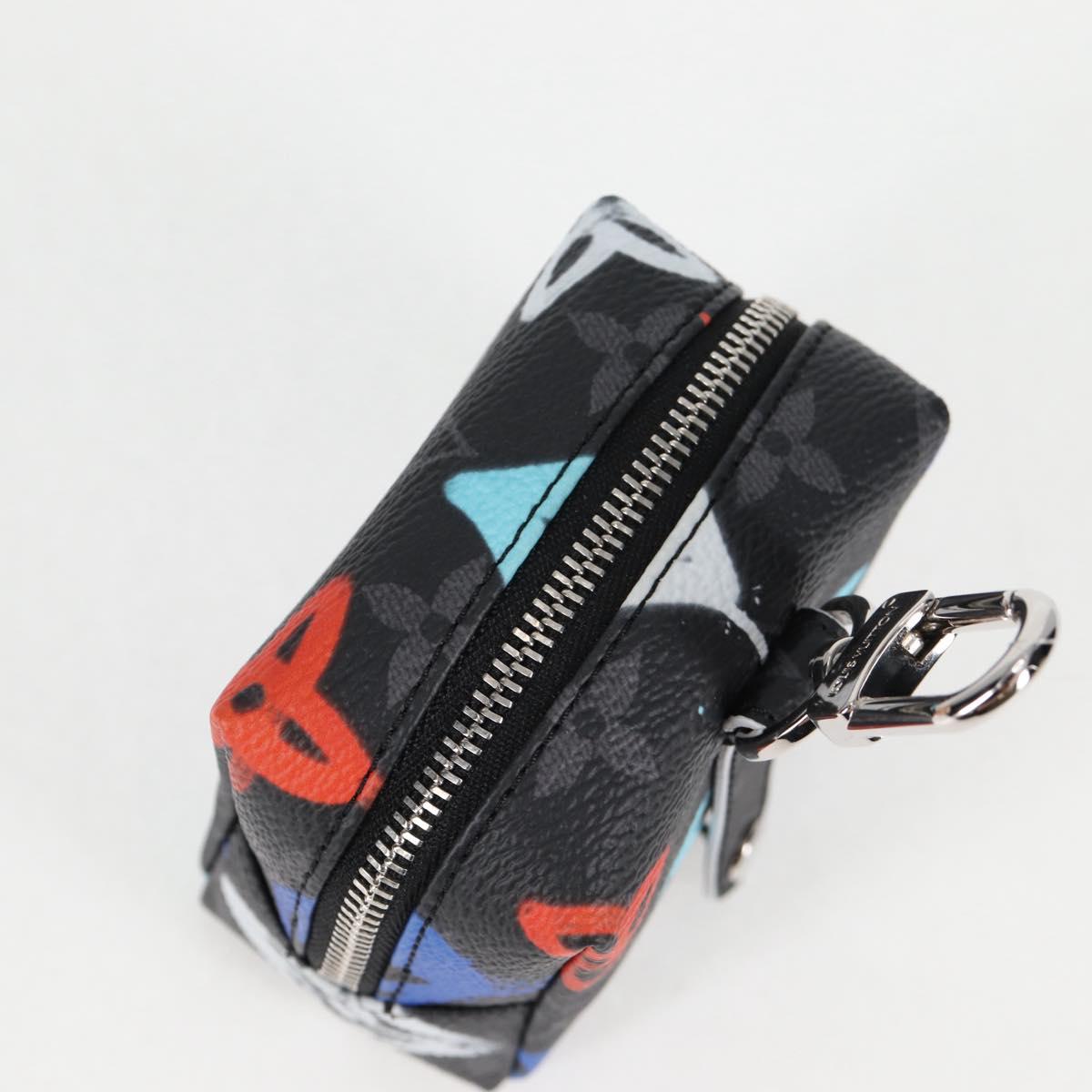 LOUIS VUITTON Eclipse Graffiti Porte Cle Squared Pouch M00969 Auth 117679AM
