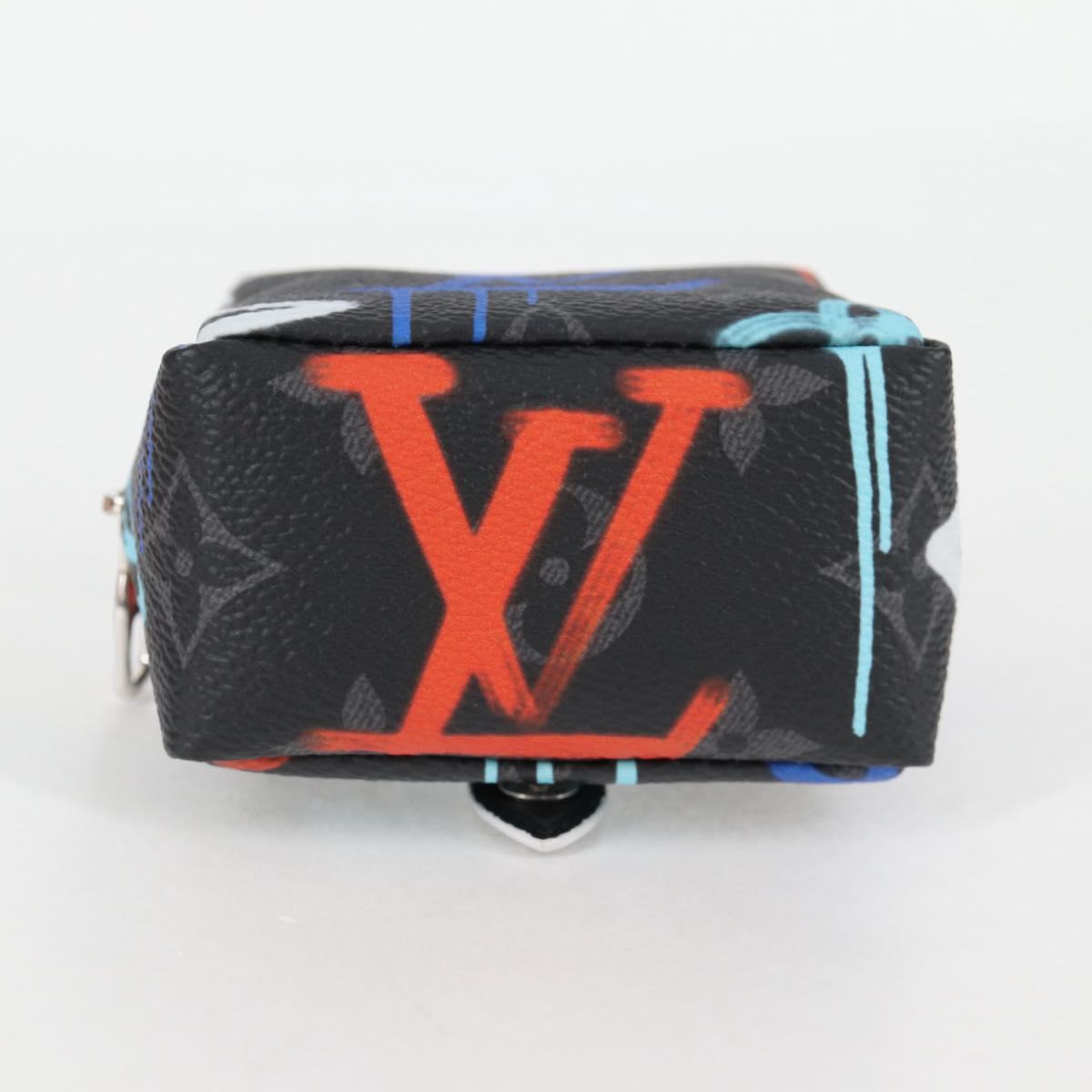 LOUIS VUITTON Eclipse Graffiti Porte Cle Squared Pouch M00969 Auth 117679AM