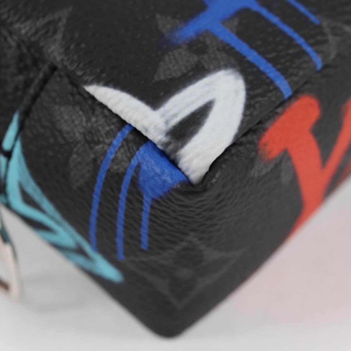 LOUIS VUITTON Eclipse Graffiti Porte Cle Squared Pouch M00969 Auth 117679AM