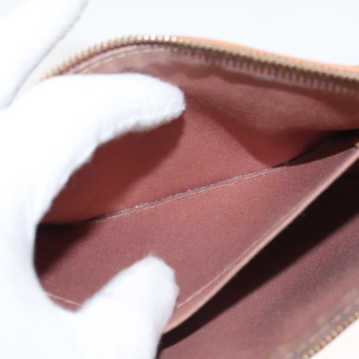 LOUIS VUITTON Vernis Pochette Accessoires Pouch Rose Velours M91575 Auth 117712