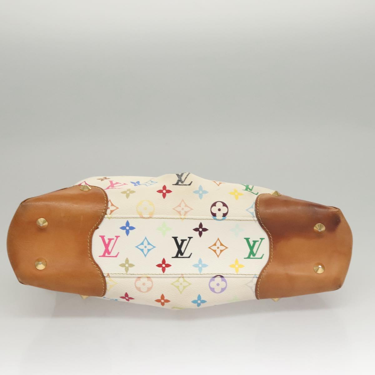 LOUIS VUITTON Monogram Multicolor Judy MM Hand Bag 2Way White M40255 Auth 117752