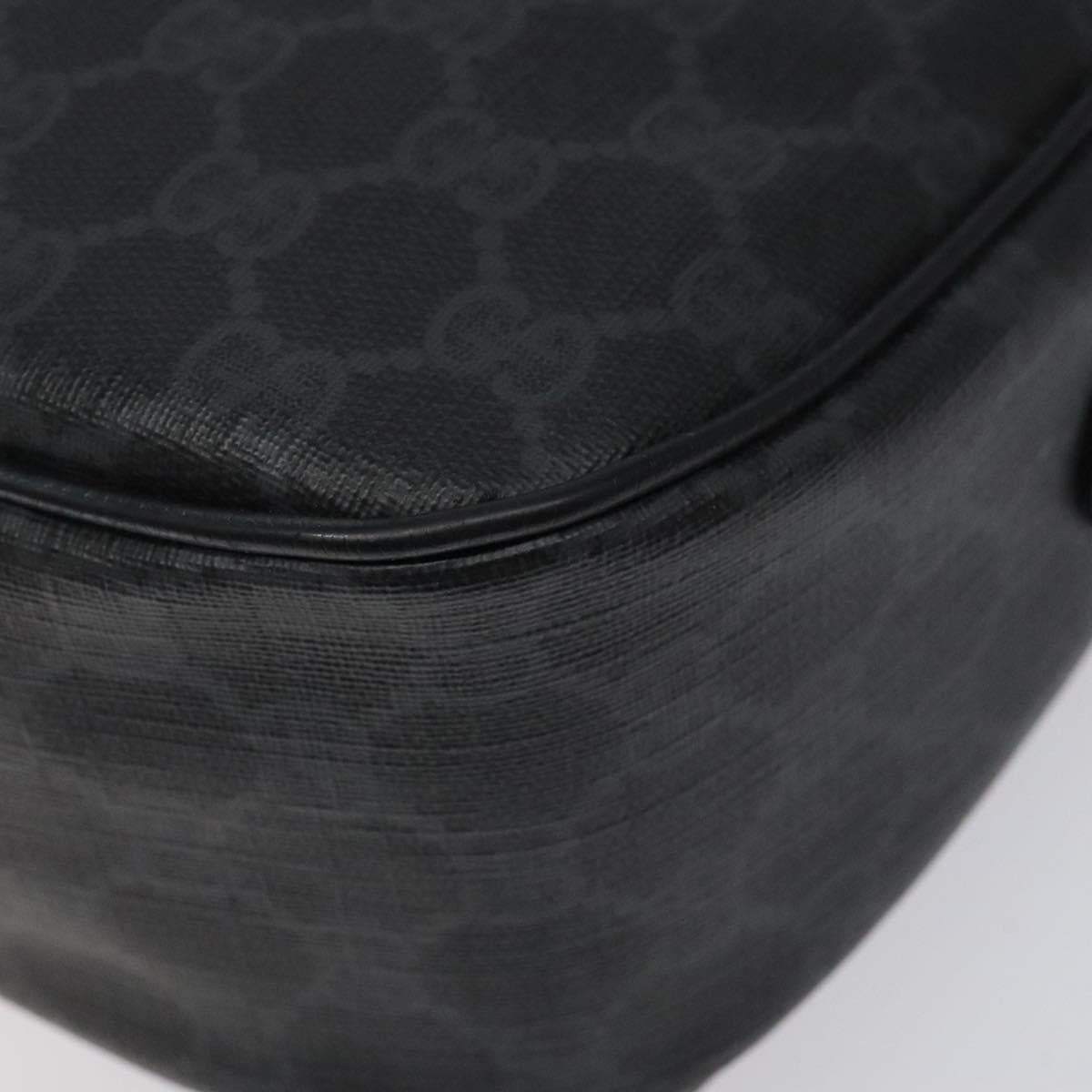 GUCCI GG Supreme Web Sherry Line Shoulder Bag PVC Black 89 02 077 Auth 117764