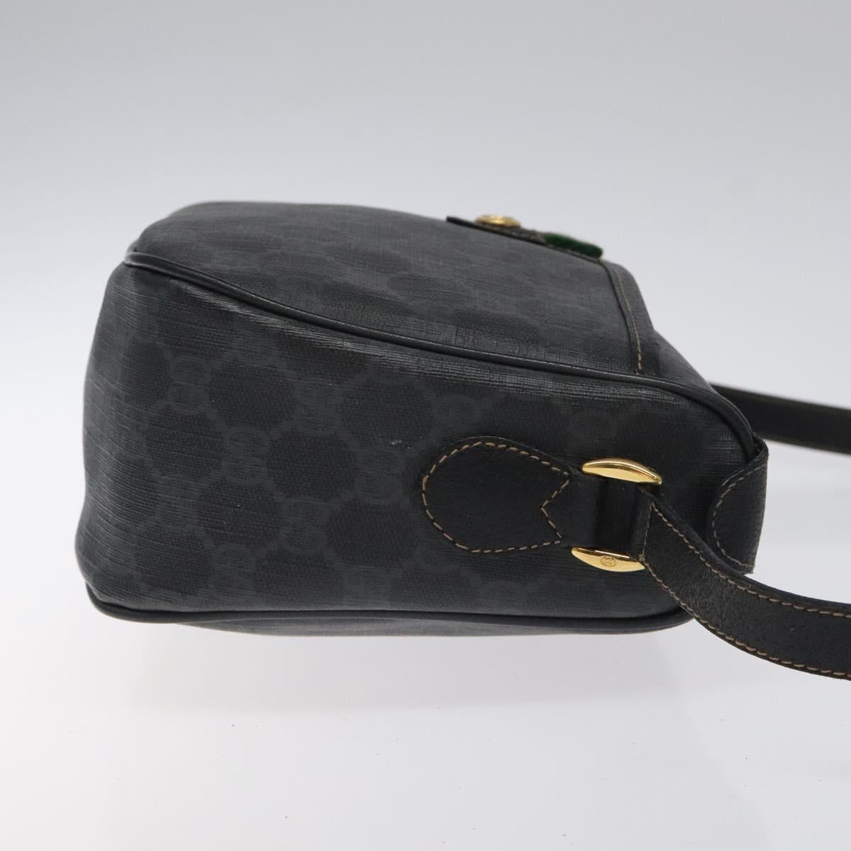 GUCCI GG Supreme Web Sherry Line Shoulder Bag PVC Black 89 02 077 Auth 117764