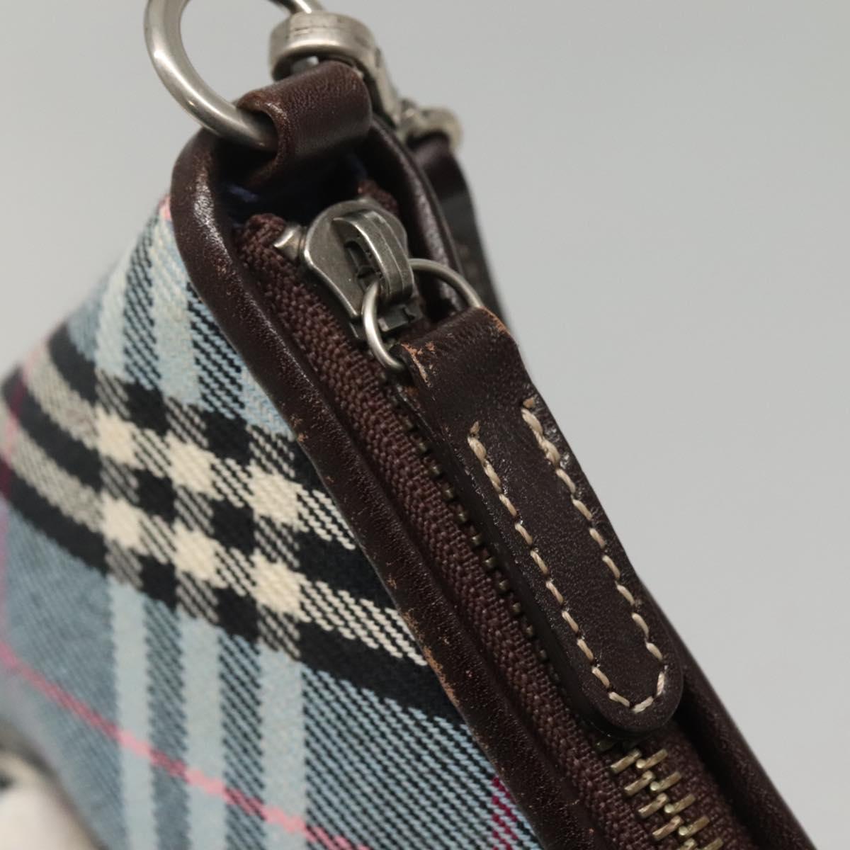 BURBERRY Nova Check Blue Label Shoulder Bag Canvas 2way Blue Auth 117772