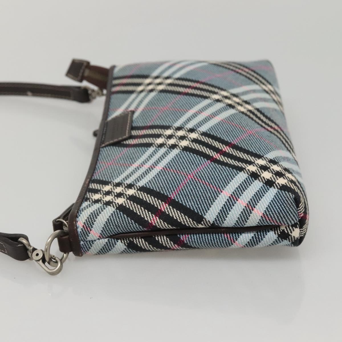 BURBERRY Nova Check Blue Label Shoulder Bag Canvas 2way Blue Auth 117772