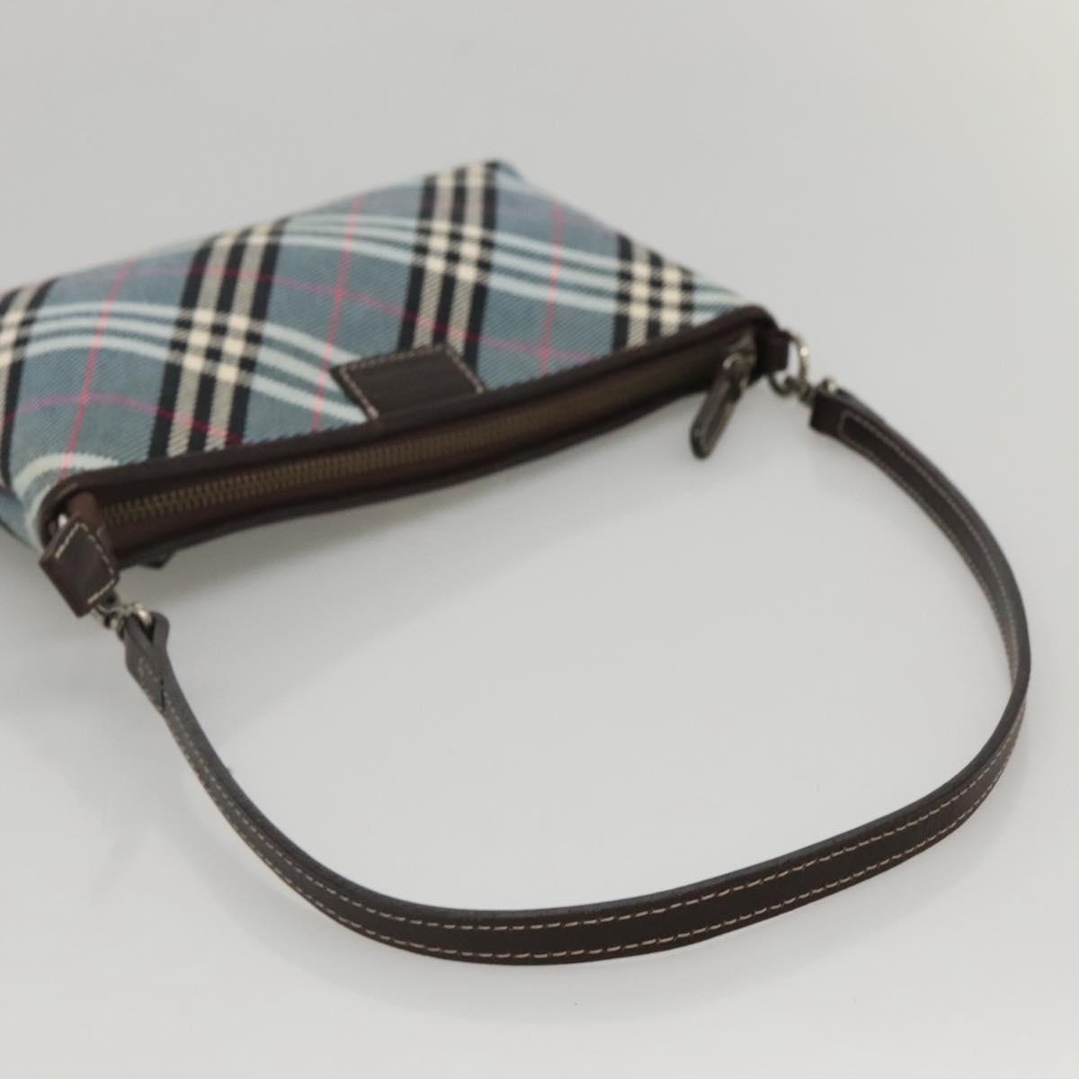 BURBERRY Nova Check Blue Label Shoulder Bag Canvas 2way Blue Auth 117772