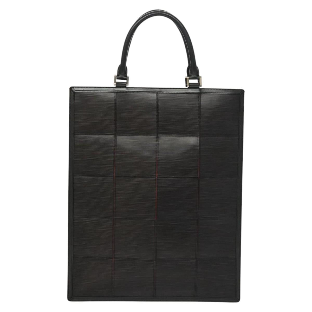 LOUIS VUITTON Epi Stretch Silver Fizz Hand Bag Black M54622 LV Auth 117803