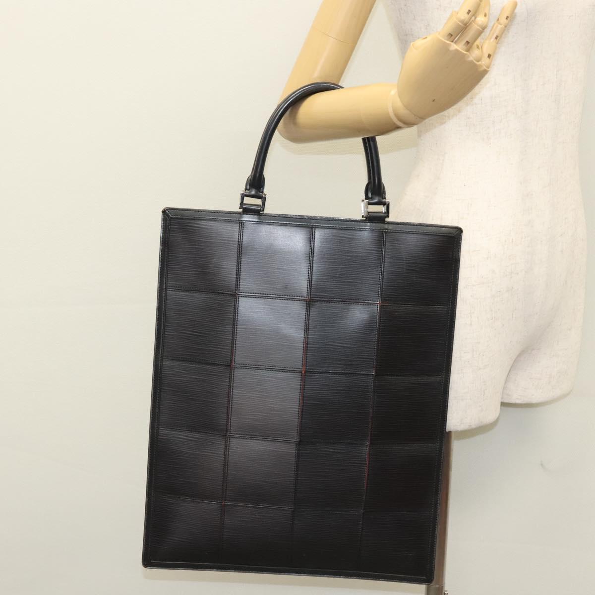 LOUIS VUITTON Epi Stretch Silver Fizz Hand Bag Black M54622 LV Auth 117803