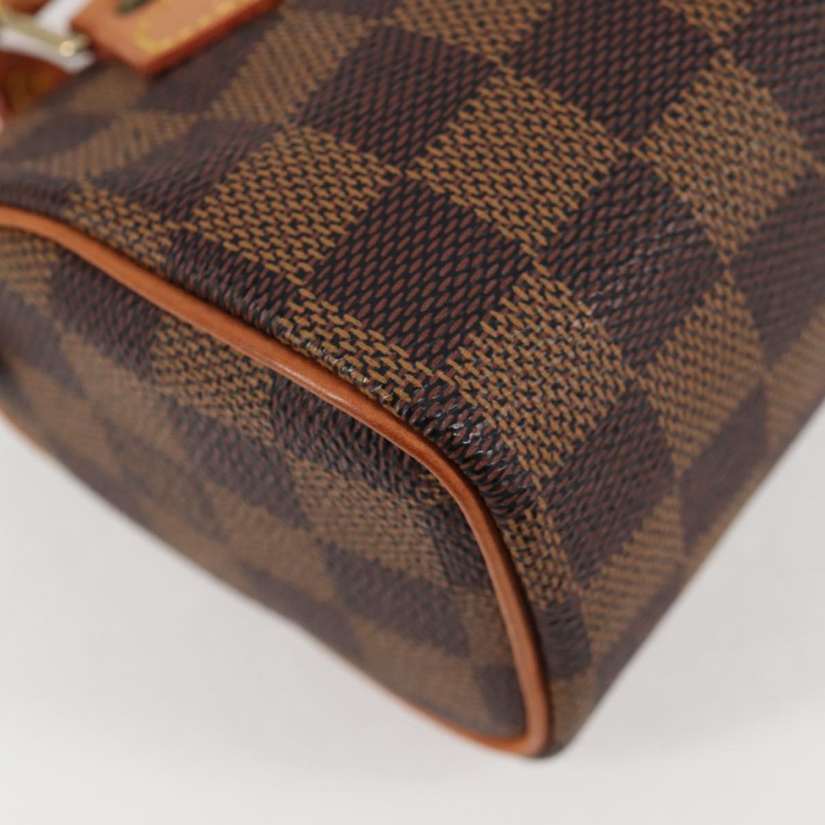 LOUIS VUITTON Damier Ebene Mini Speedy Hand Bag SPO N41536 LV Auth 117814SM