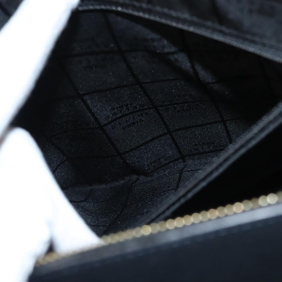 CELINE Hand Bag Leather Navy Gold Auth 117832