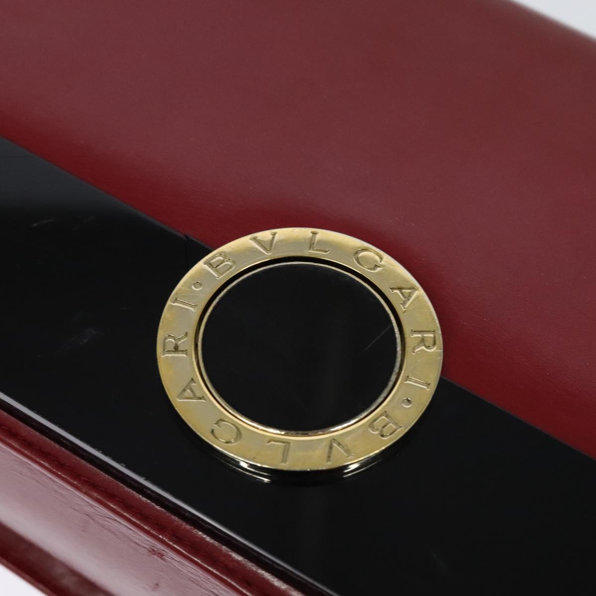 BVLGARI Chain Shoulder Bag Leather Red Auth 117840