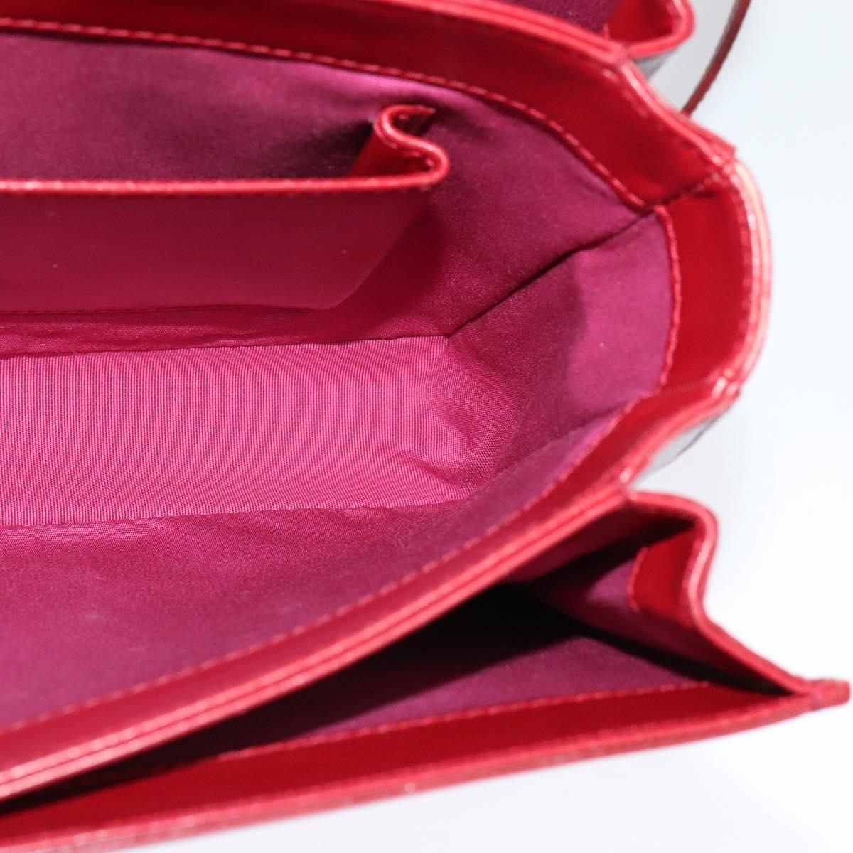 BVLGARI Chain Shoulder Bag Leather Red Auth 117840