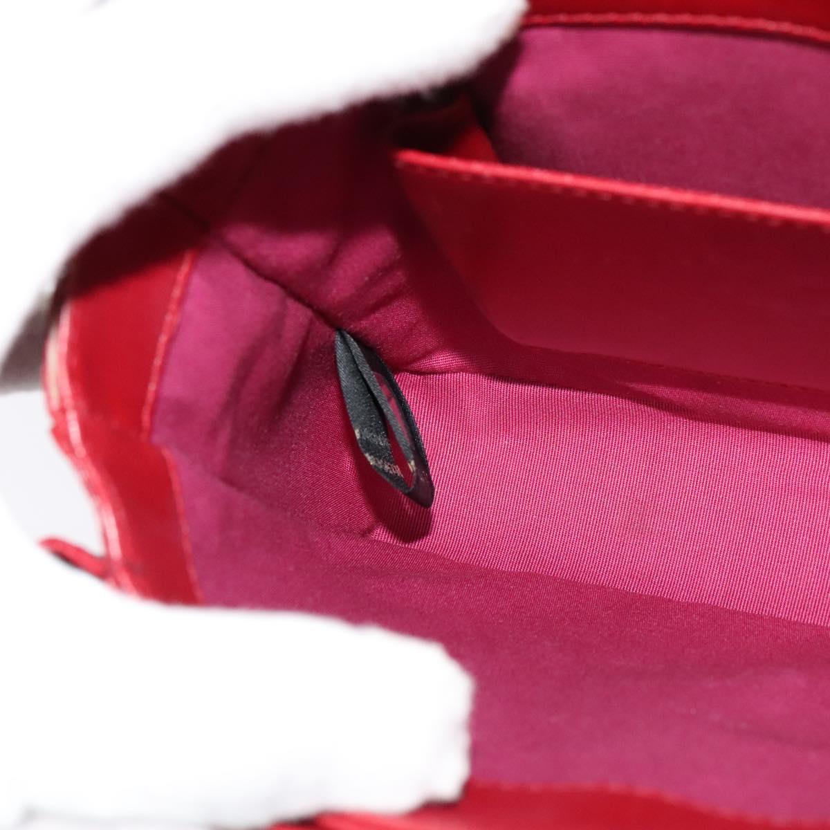 BVLGARI Chain Shoulder Bag Leather Red Auth 117840