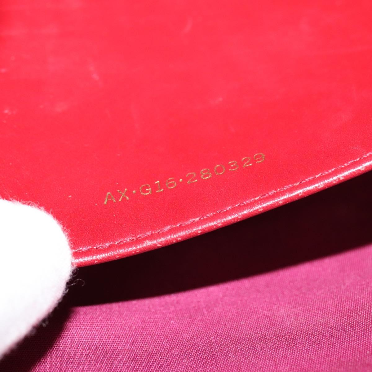 BVLGARI Chain Shoulder Bag Leather Red Auth 117840