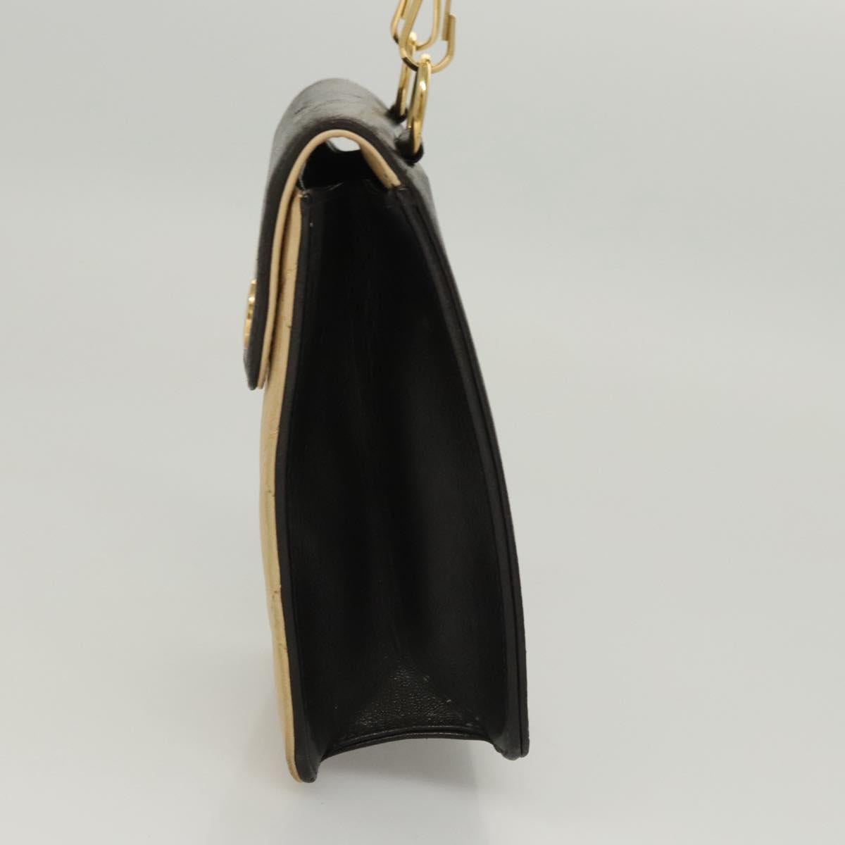 CHANEL Hand Bag Lamb Skin Beige CC Auth 117841