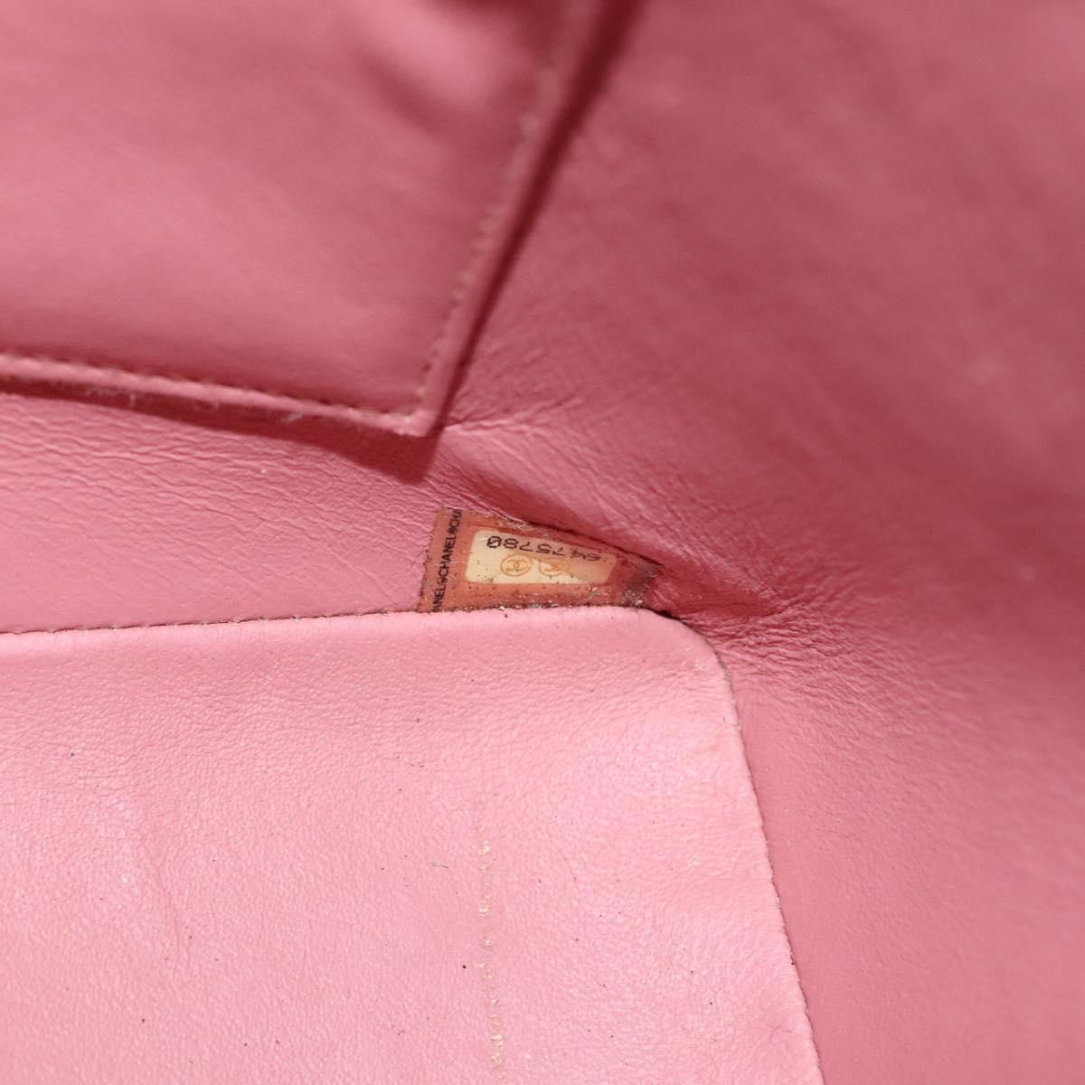 CHANEL Standard Tote Bag Patent leather Beige CC Auth 117843