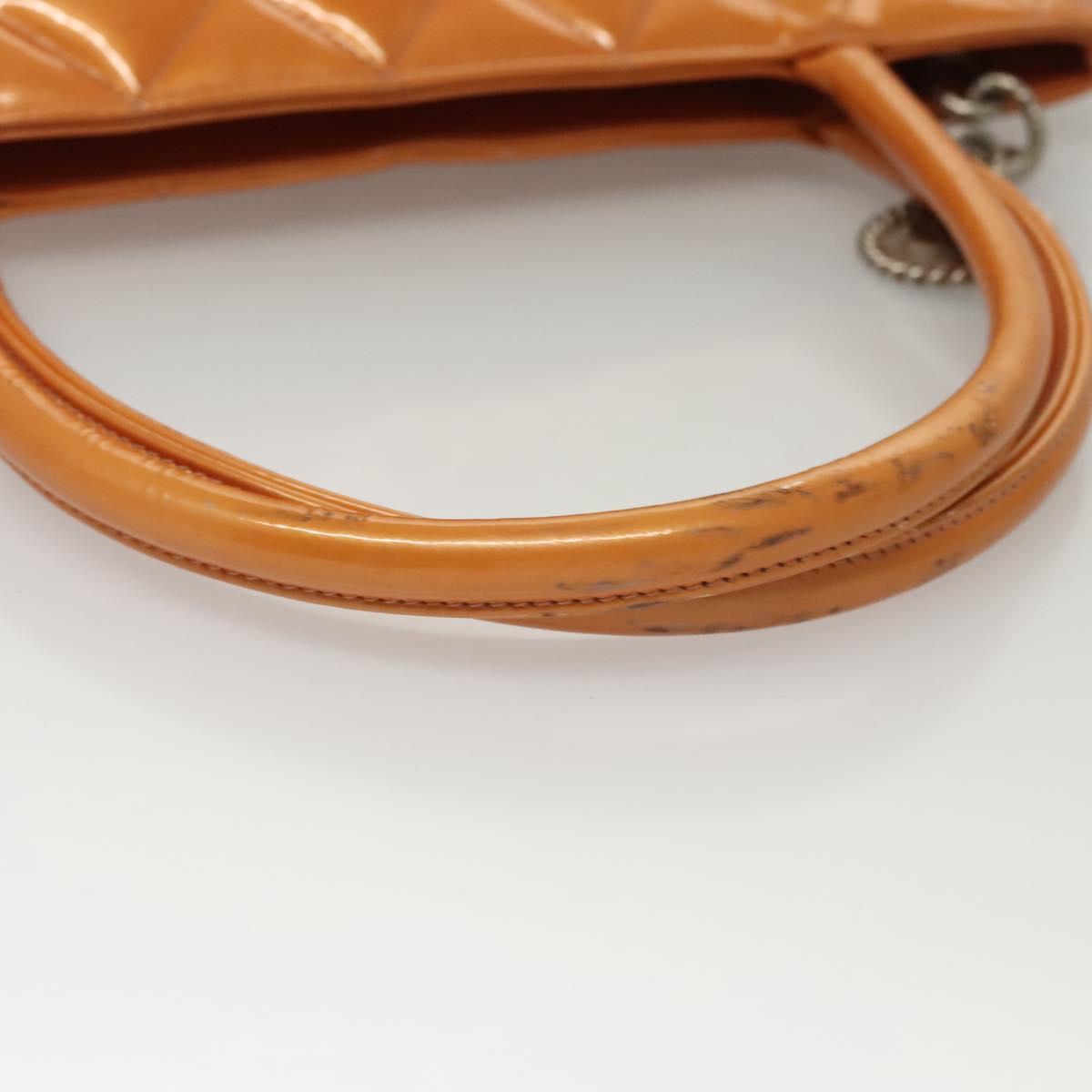 CHANEL Standard Tote Bag Patent leather Beige CC Auth 117843