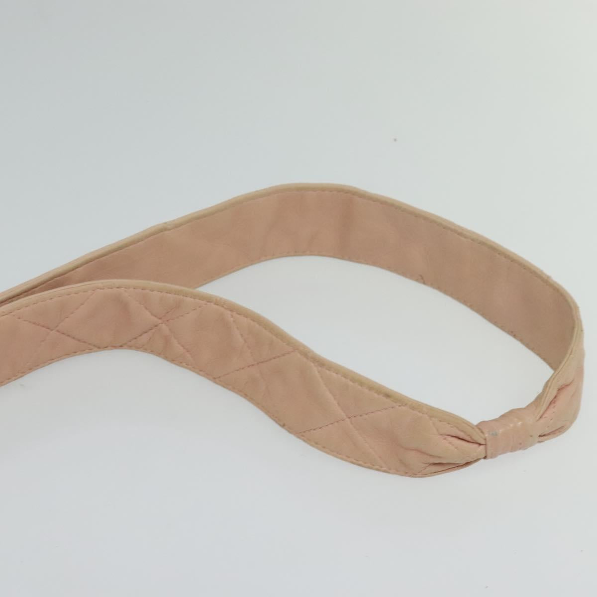 CHANEL Matelasse Shoulder Bag Lamb Skin Pink CC Auth 117845