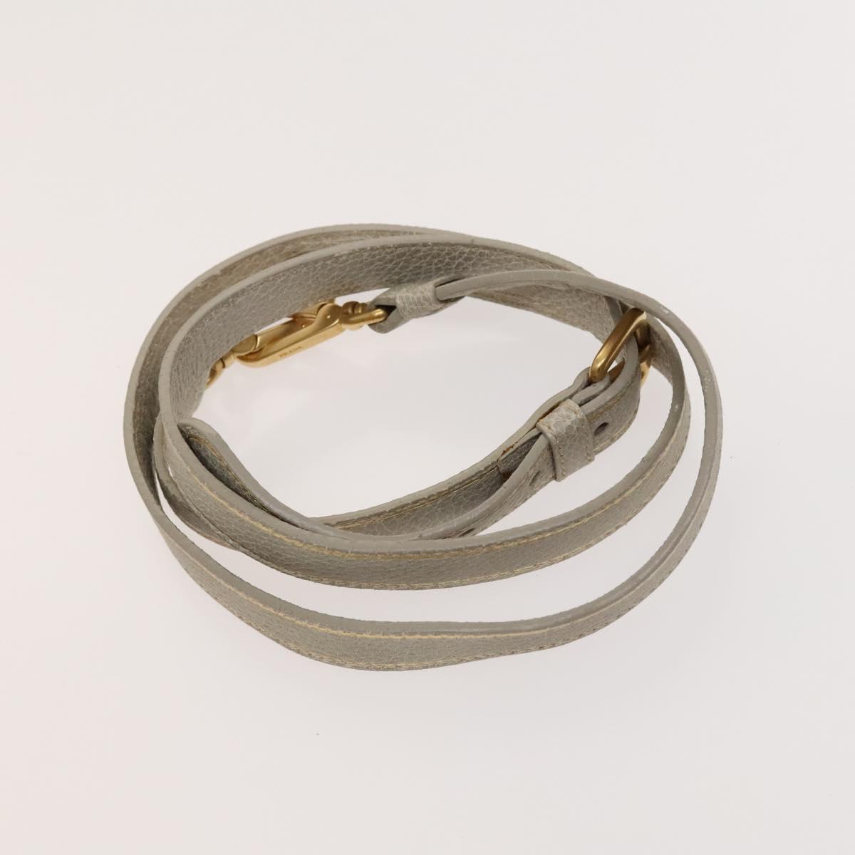 PRADA Hand Bag Canvas 2way Beige Gold Auth 117858