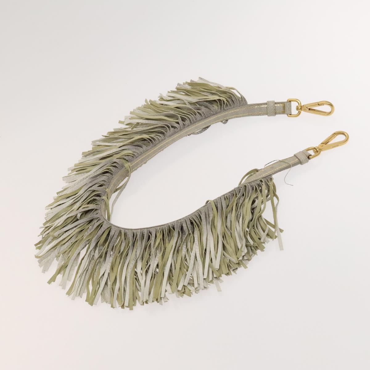 PRADA Hand Bag Canvas 2way Beige Gold Auth 117858