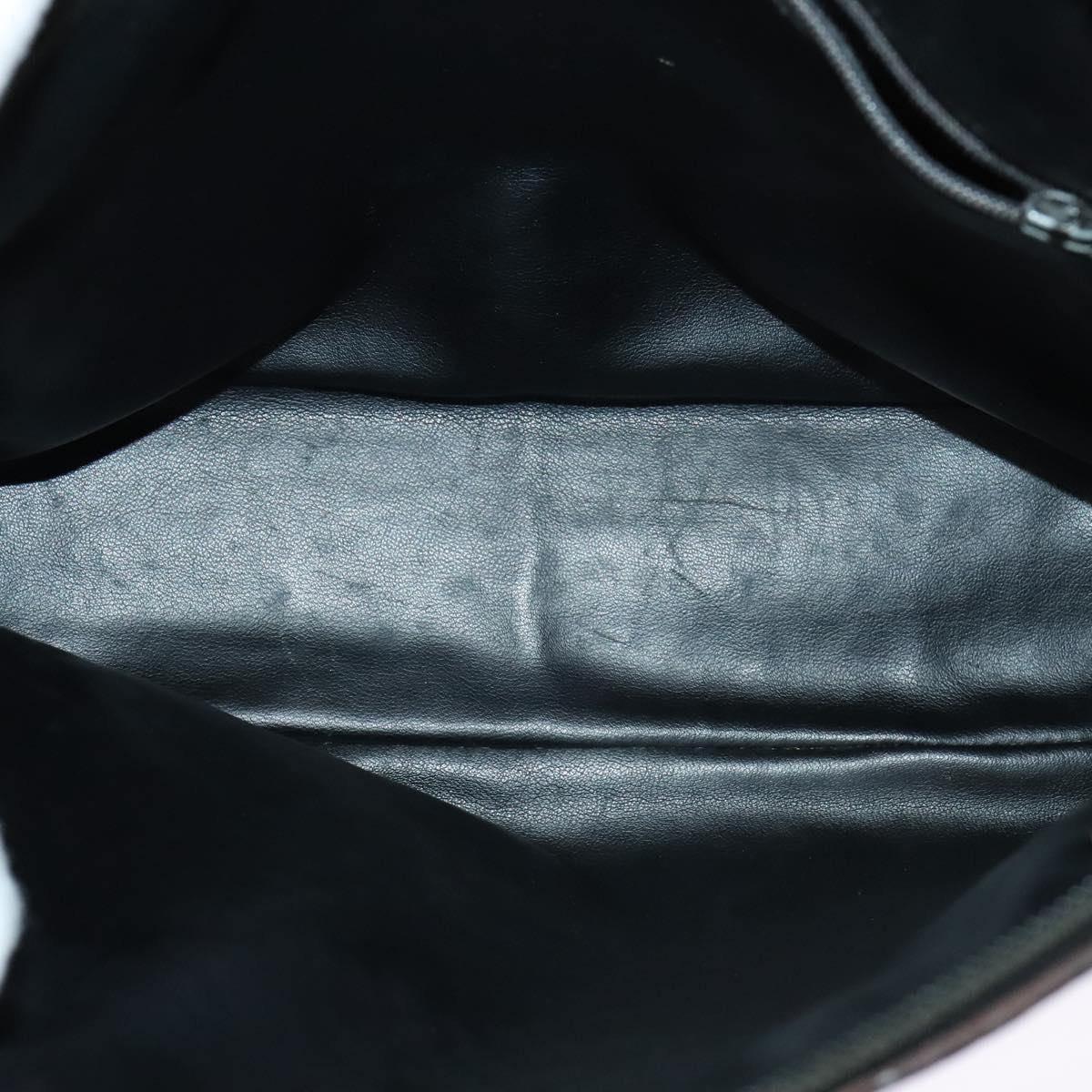 BALLY Chain Shoulder Bag Leather Black Auth 117884