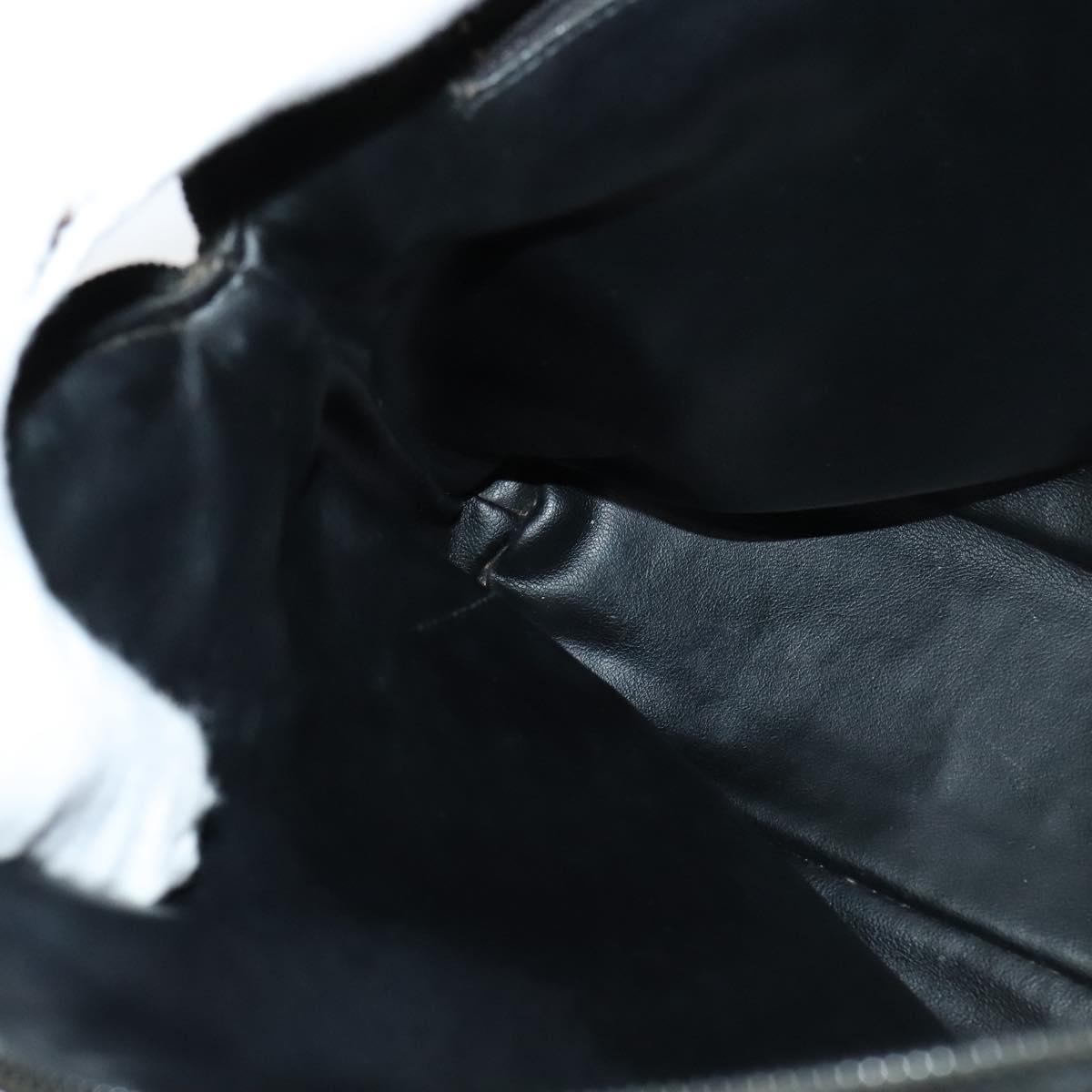 BALLY Chain Shoulder Bag Leather Black Auth 117884