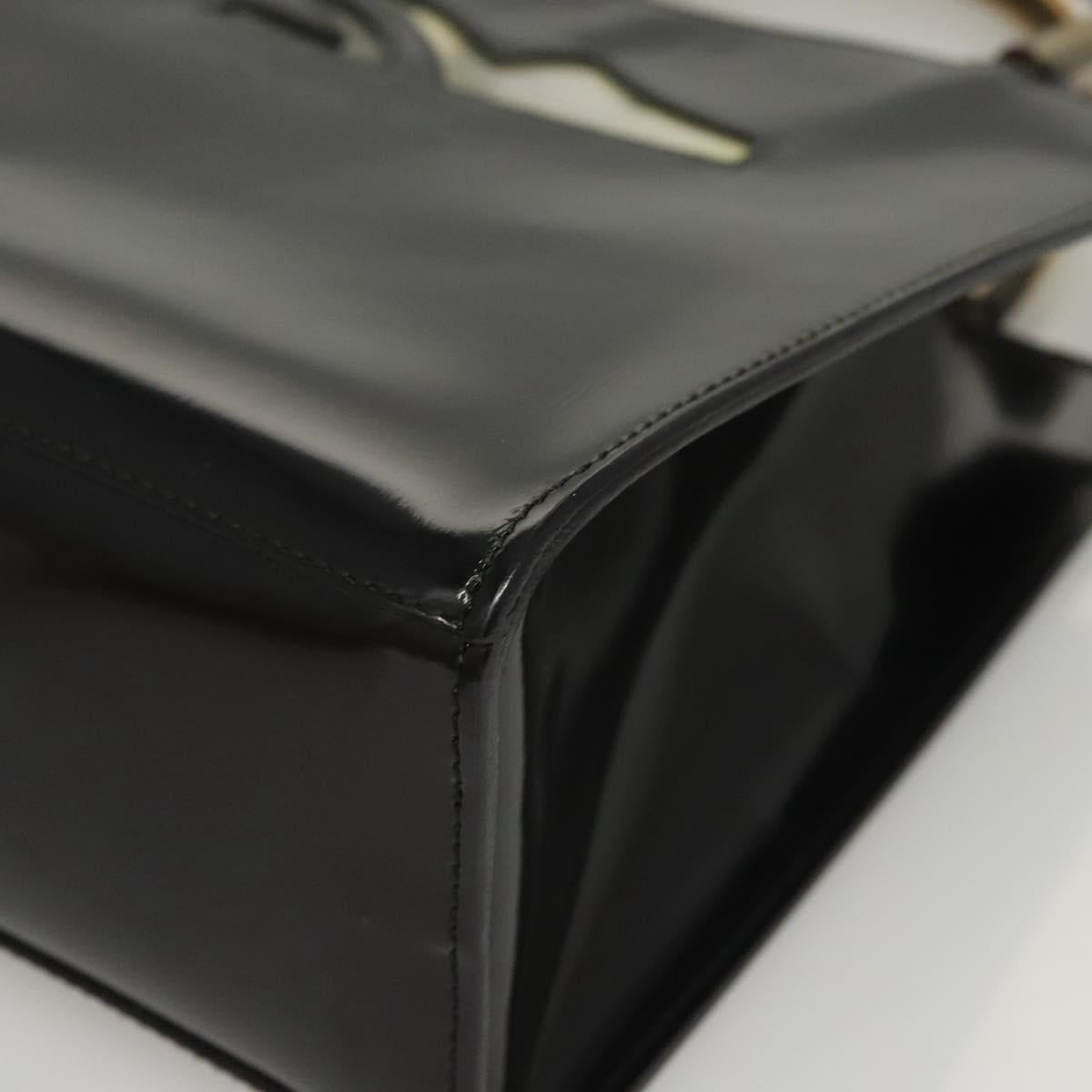 Salvatore Ferragamo Hand Bag Patent leather Black Auth 117886