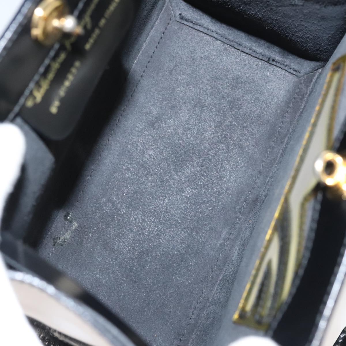 Salvatore Ferragamo Hand Bag Patent leather Black Auth 117886