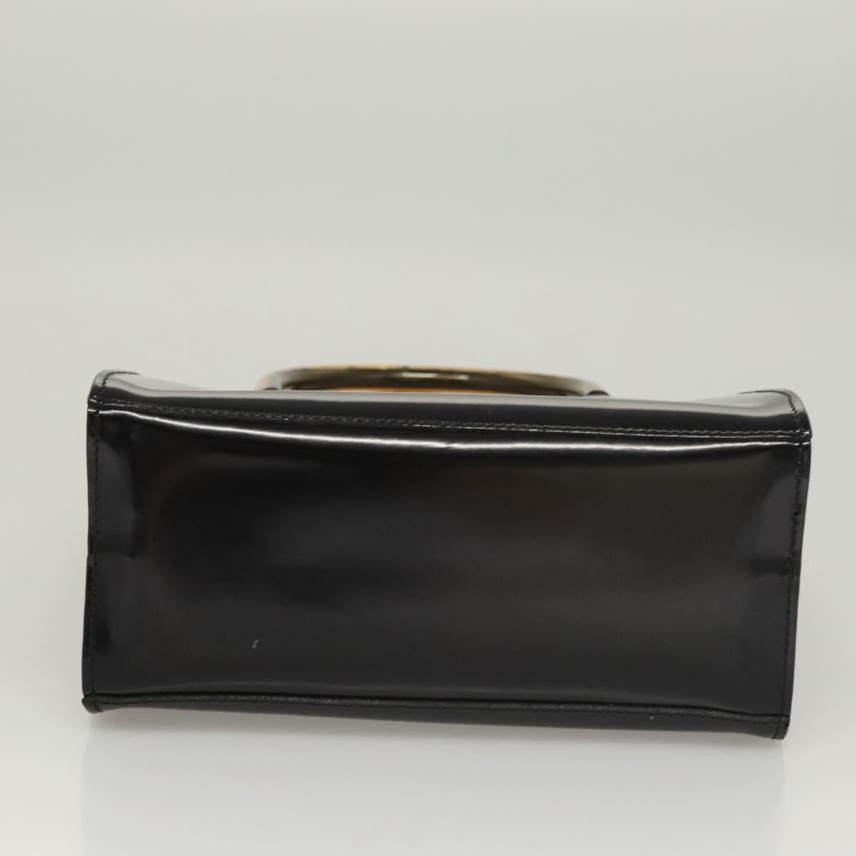 Salvatore Ferragamo Hand Bag Patent leather Black Auth 117886