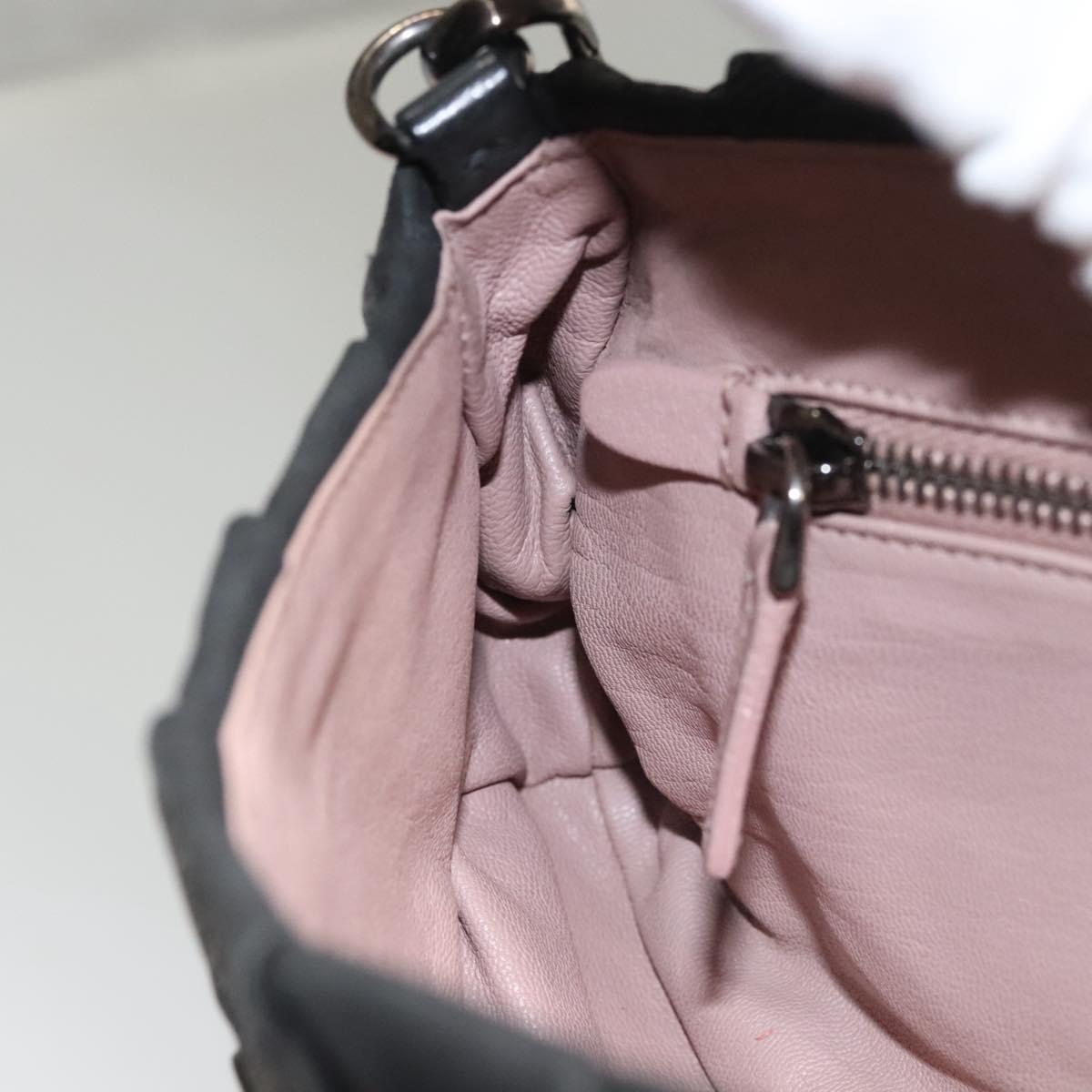 PRADA Shoulder Bag Leather Black Auth 117887