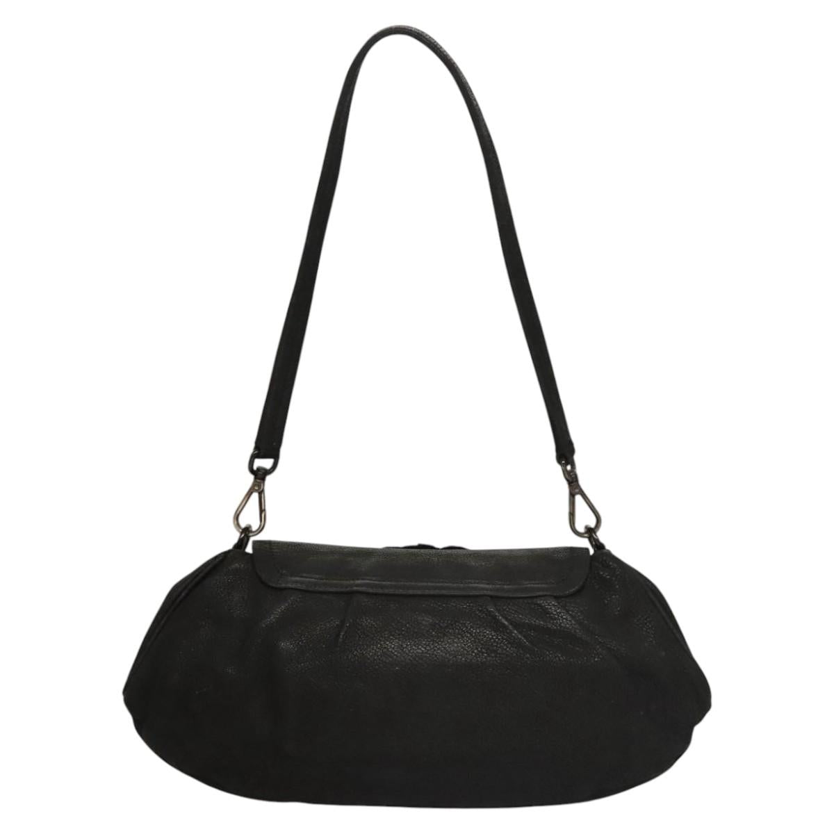 PRADA Shoulder Bag Leather Black Auth 117887